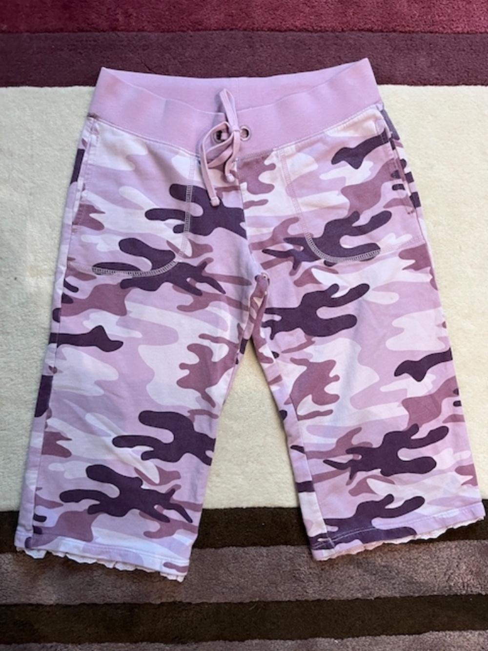 Juicy Couture Girls Pink Camo Long Shorts / Size 12 / EUC